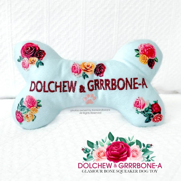 Dolchew GrrBone-A Floral Small Designer Dog Toy Ball Plush New - Picture 4 of 4